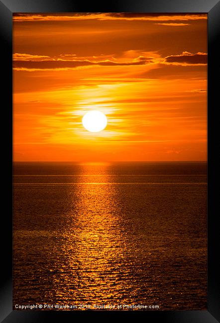 Sunset at Sea Framed Print by Phil Wareham