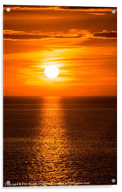 Sunset at Sea Acrylic by Phil Wareham