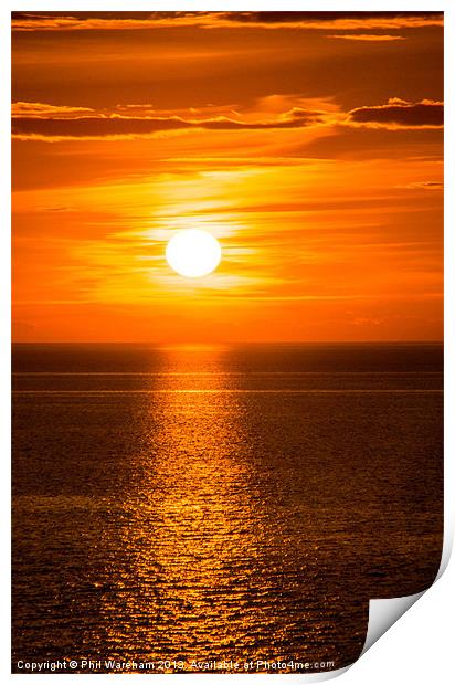 Sunset at Sea Print by Phil Wareham