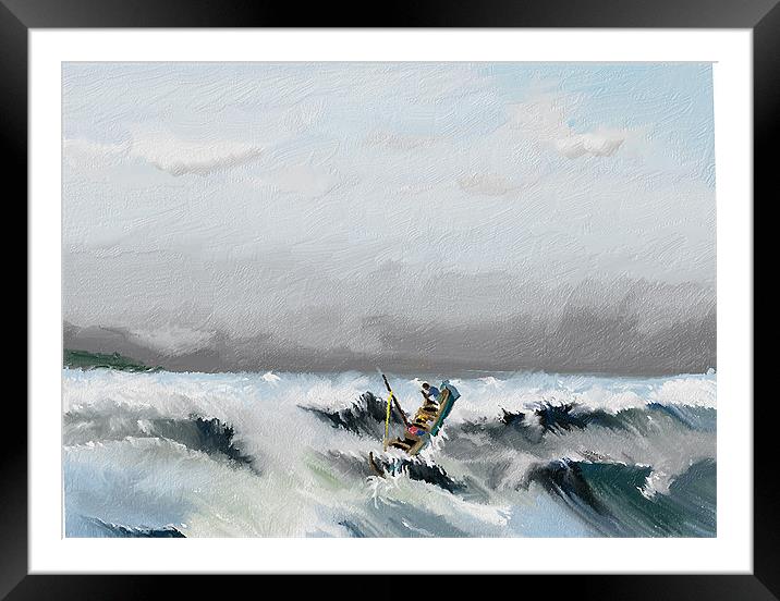 Rough Sea Framed Mounted Print by Hassan Najmy