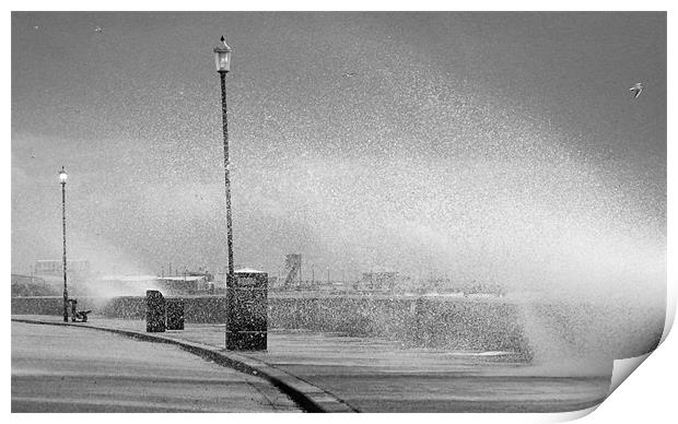 Gale force at high tide Print by Gary Pearson