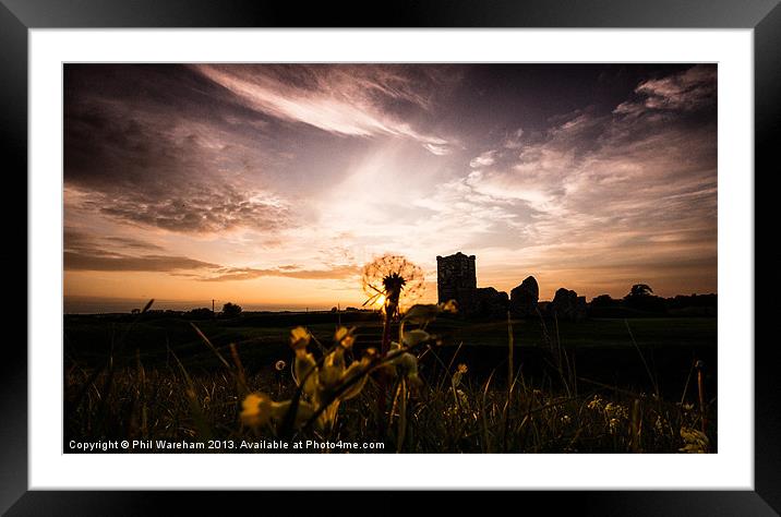Flowers and Church at Sunset Framed Mounted Print by Phil Wareham