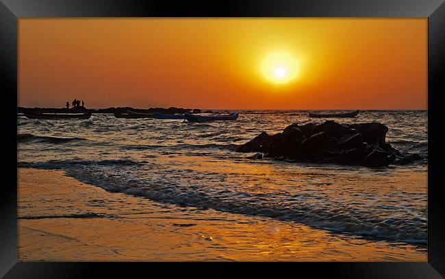 Manori Surf and Sunset Framed Print by Arfabita  
