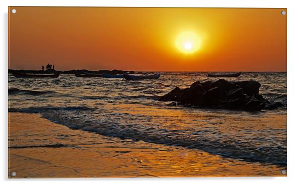 Manori Surf and Sunset Acrylic by Arfabita  