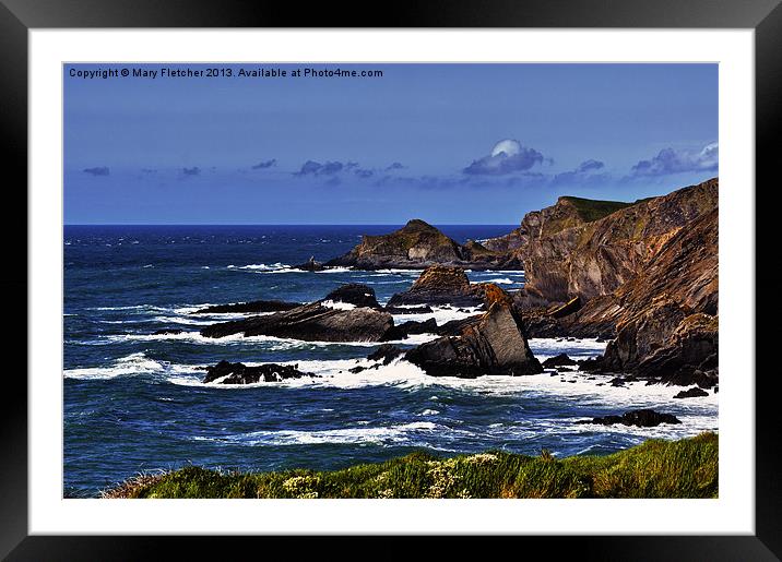 View from Hartland Point Framed Mounted Print by Mary Fletcher