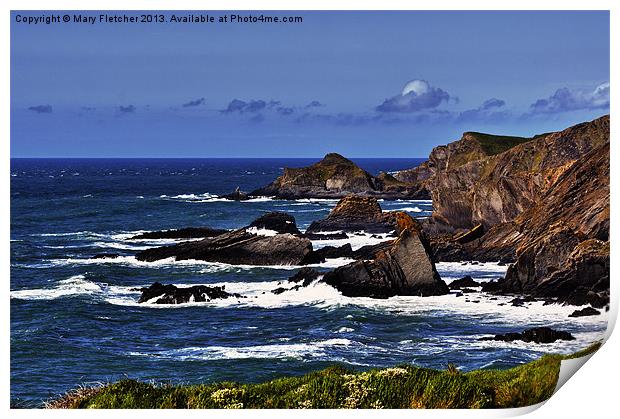 View from Hartland Point Print by Mary Fletcher