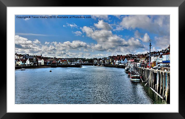Whitby Harbour Framed Mounted Print by Trevor Kersley RIP