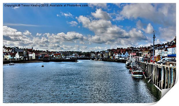 Whitby Harbour Print by Trevor Kersley RIP
