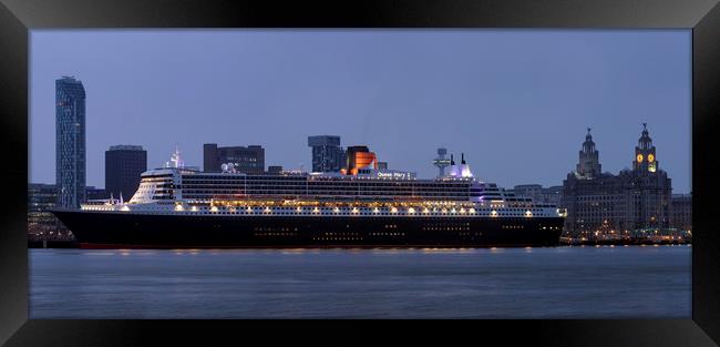 RMS Queen Mary 2 (Liverpool Pier Head) Framed Print by raymond mcbride