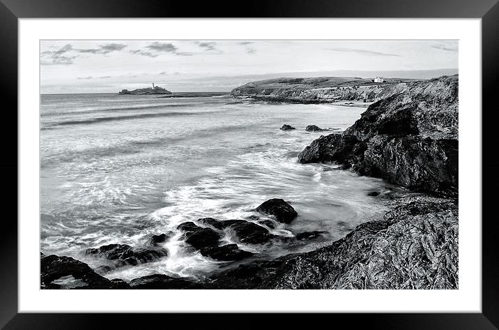 Godrevy Lighthouse Cornwall Framed Mounted Print by Gary Pearson