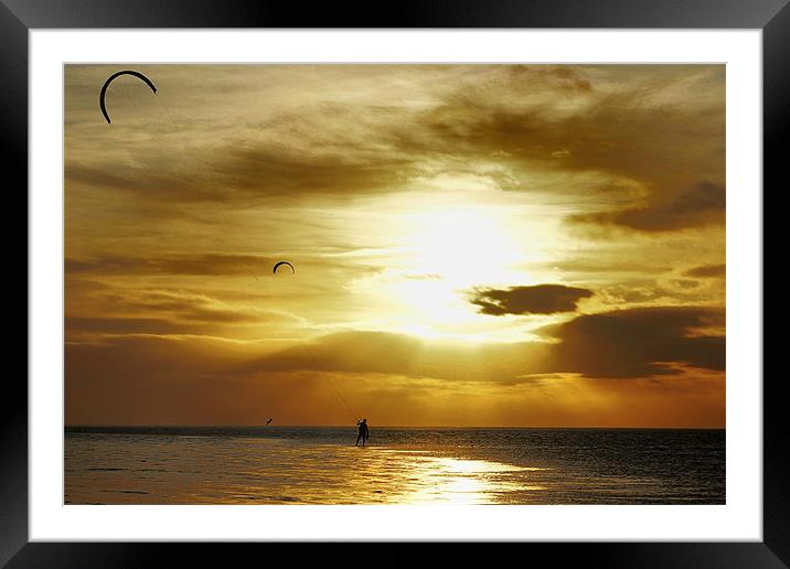Kite surfers at Hunstanton Framed Mounted Print by Gary Pearson