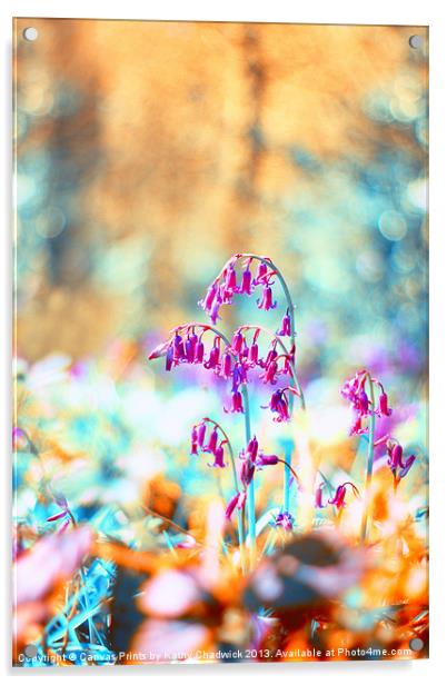 Bluebell Twist Acrylic by Canvas Prints by Kathy Chadwick
