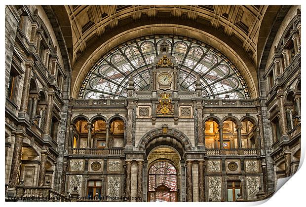 antwerp central station Print by Jo Beerens