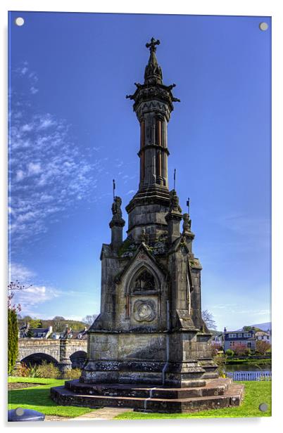 Galloway Memorial, Newton Stewart Acrylic by Tom Gomez