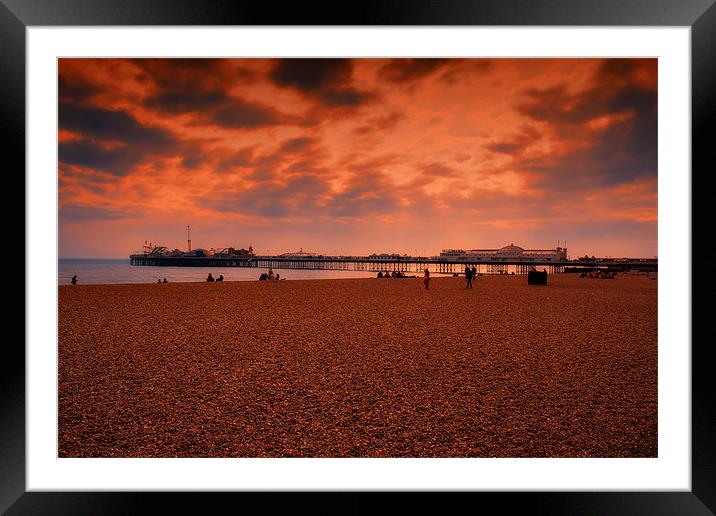 Brighton Beach and Pier Framed Mounted Print by Dean Messenger