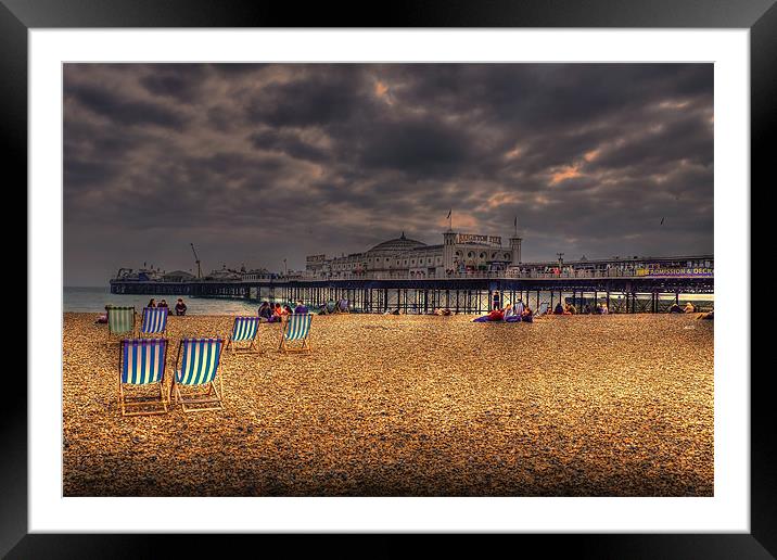 Brighton Beach deckchairs Framed Mounted Print by Dean Messenger