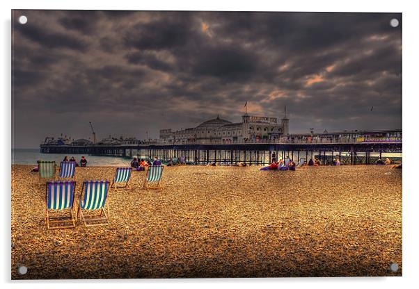 Brighton Beach deckchairs Acrylic by Dean Messenger
