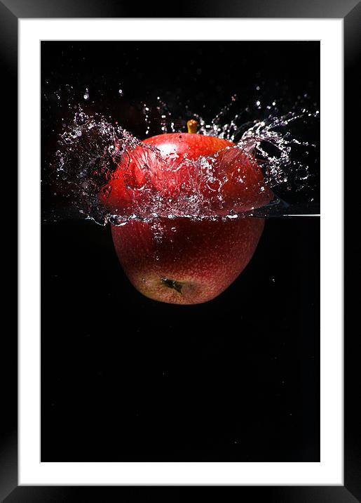 Apple Splash Framed Mounted Print by Alan Todd
