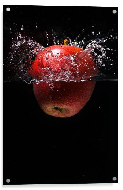 Apple Splash Acrylic by Alan Todd