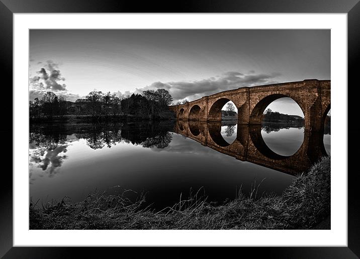 Chollerford Bridge, Northumberland Framed Mounted Print by Alan Todd