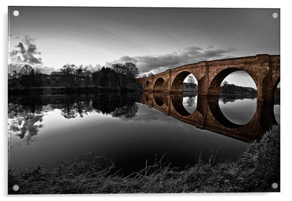 Chollerford Bridge, Northumberland Acrylic by Alan Todd