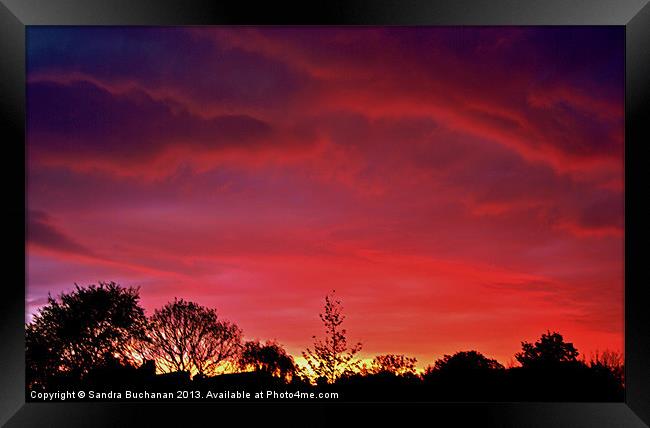 Pink Sky At Night Framed Print by Sandra Buchanan