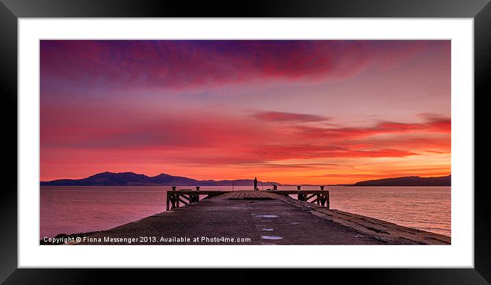 Sunset and Fishermen Framed Mounted Print by Fiona Messenger