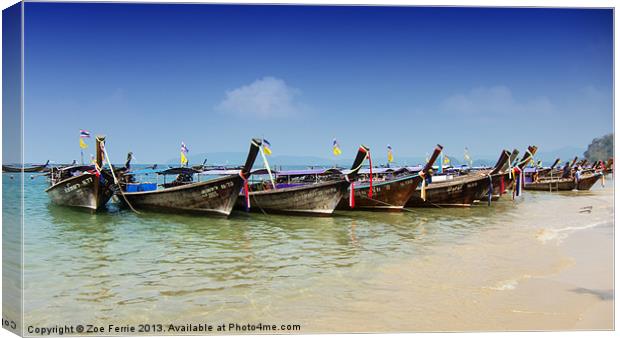 Boats in Thailand Canvas Print by Zoe Ferrie