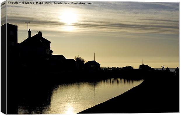 Evening over the Bude Canal Canvas Print by Mary Fletcher