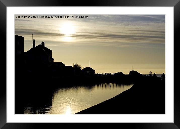 Evening over the Bude Canal Framed Mounted Print by Mary Fletcher