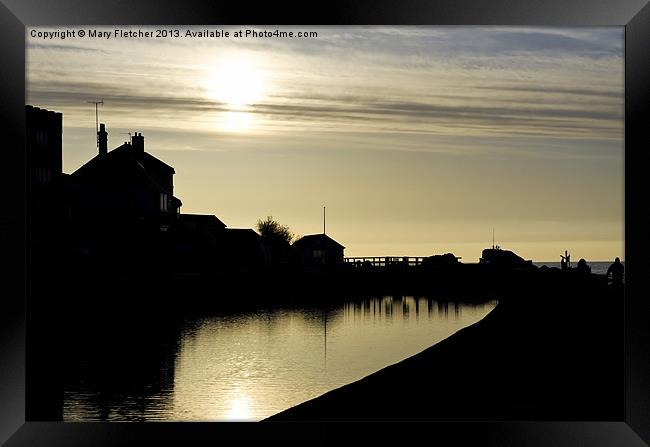 Evening over the Bude Canal Framed Print by Mary Fletcher