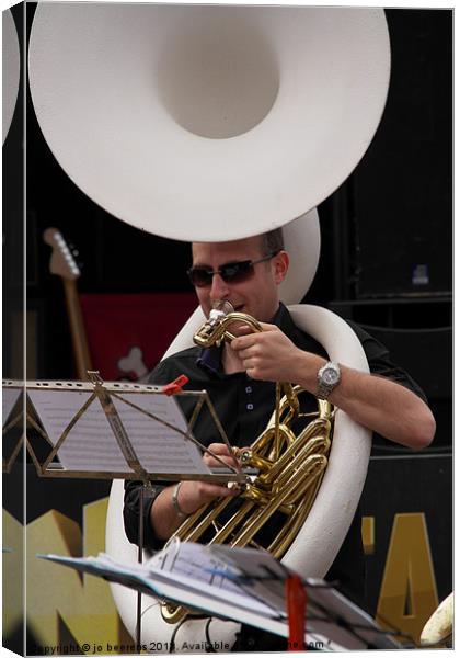 sousaphone player Canvas Print by Jo Beerens