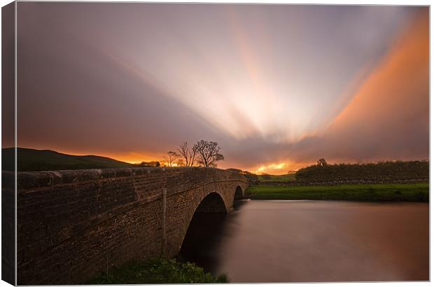 A Fiery Golden Morning In Wensleydale Canvas Print by Sandi-Cockayne ADPS