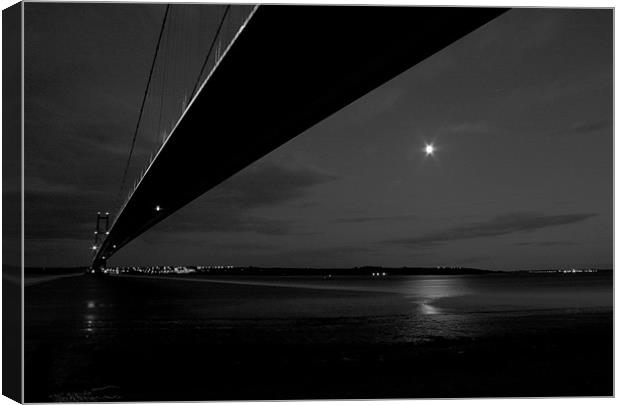 Humber bridge by night Canvas Print by Leon Conway