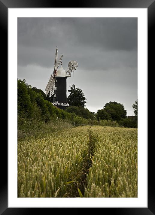 Skidby windmill Framed Mounted Print by Leon Conway