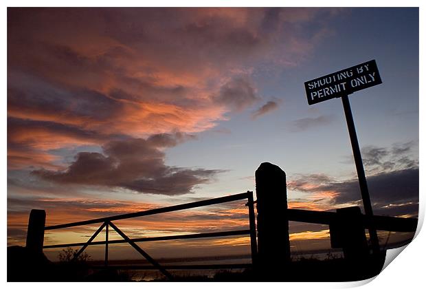 Sunset over the humber Print by Leon Conway