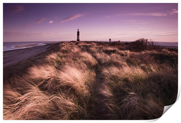 Spurn point sunset Print by Leon Conway