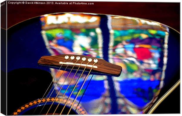 STAINED GLASS GUITAR Canvas Print by David Atkinson