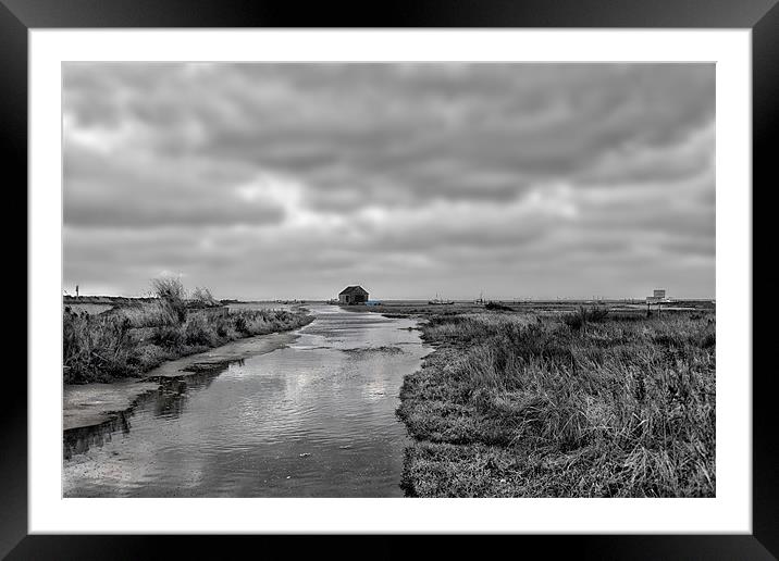Tidal flooding at Thornham Framed Mounted Print by Gary Pearson