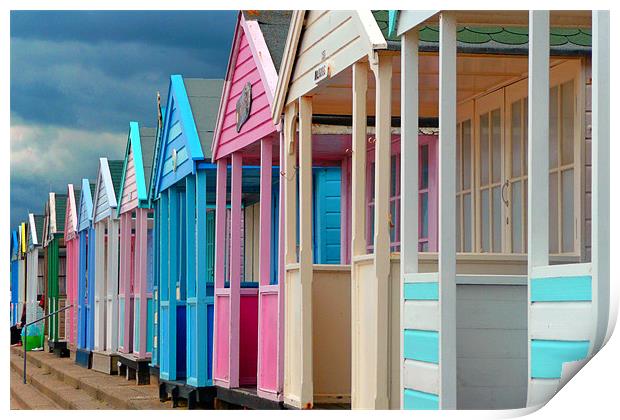 Beach Huts in Southwold, Suffolk, England, United Kingdom Print by Andy Evans Photos