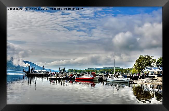 The Boating Centre Coniston Water. Framed Print by Trevor Kersley RIP
