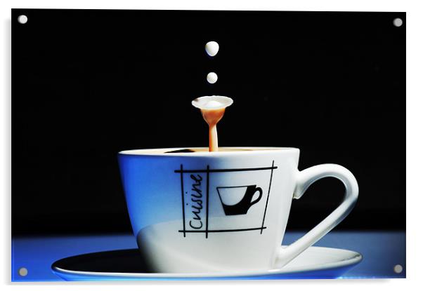 fluid Art coffee splash Acrylic by Terry Pearce