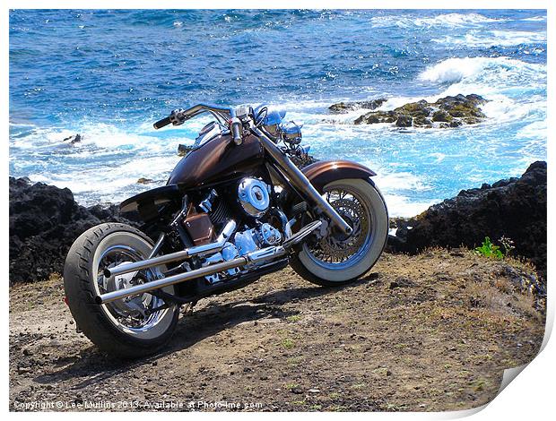 Chopper by the sea Print by Lee Mullins