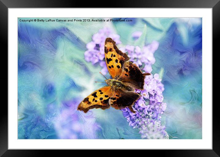 Golden Butterfly Framed Mounted Print by Betty LaRue