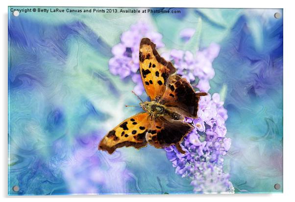Golden Butterfly Acrylic by Betty LaRue