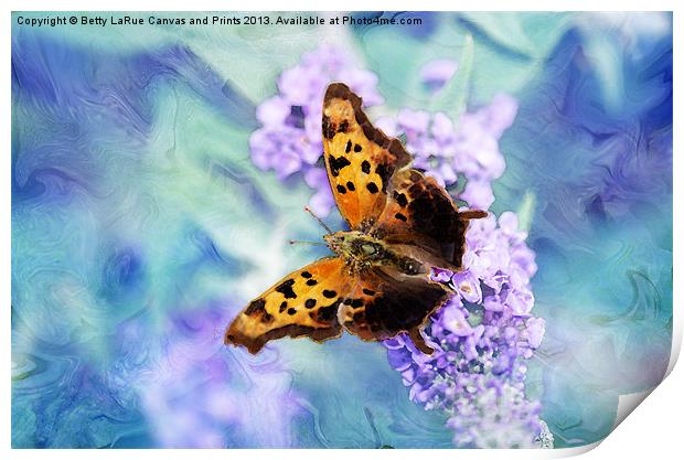 Golden Butterfly Print by Betty LaRue