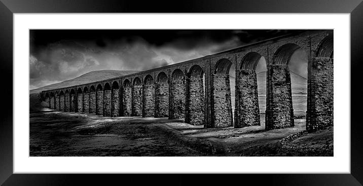 A Sinister View Of Ribblehead Viaduct Framed Mounted Print by Sandi-Cockayne ADPS