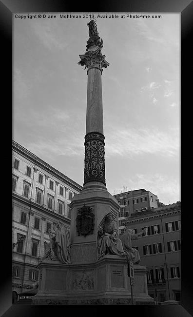 Immacolata statue In the Piazza di Spagna in Rome Framed Print by Diane  Mohlman