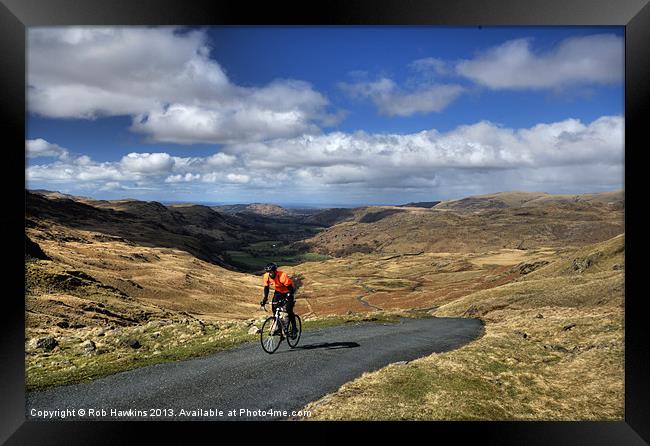Pedalling the Pass Framed Print by Rob Hawkins