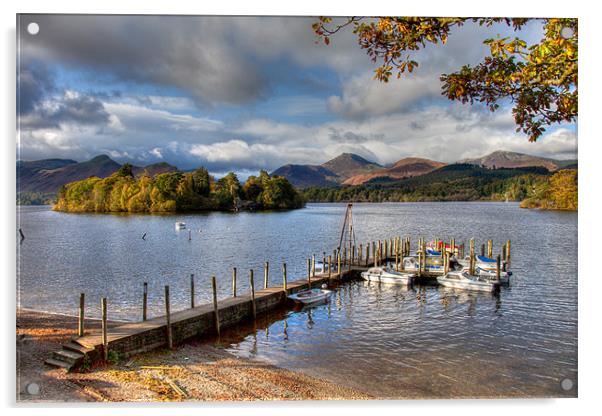 Autumn's Embrace Over Derwent Water Acrylic by David Tyrer